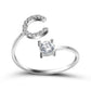 Adjustable 26 Initial Letter Ring For Women