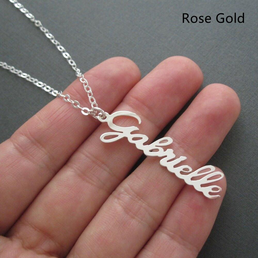 Simple Vertical Stainless Steel Pendant Necklace