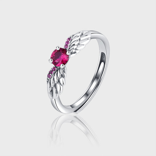 925 Sterling Silver Angel's Wing Index Finger Ring 