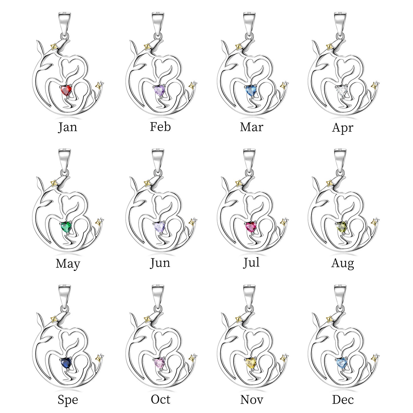 S925 Sterling Silver Love Necklace Mother's Day Series Sweater Chain