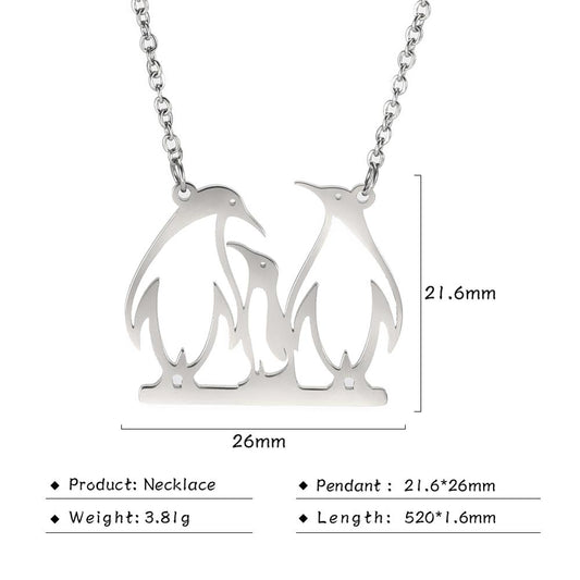 Fashion Cute Animal Penguin Goldfish Necklace