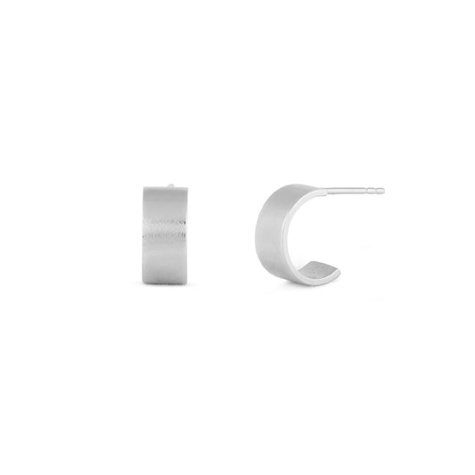 SILVER Oer Stainless Steel Huggie Earrings