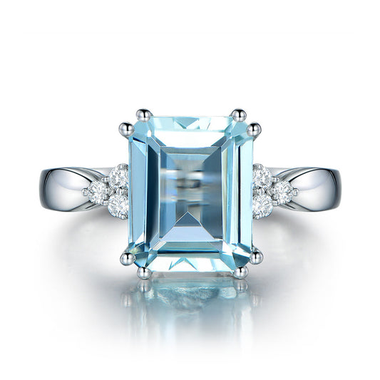 New Emerald Blue Zircon Ring
