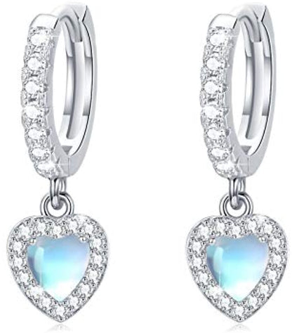 Moonstone Heart Earrings