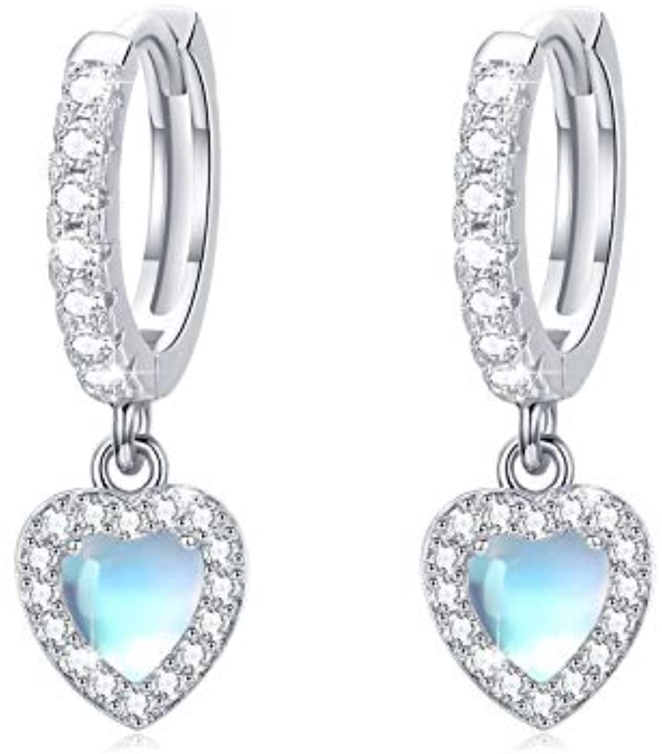 Moonstone Heart Earrings