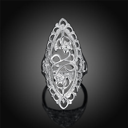 Jewelry Silver Fashion Vintage Cutout Ring