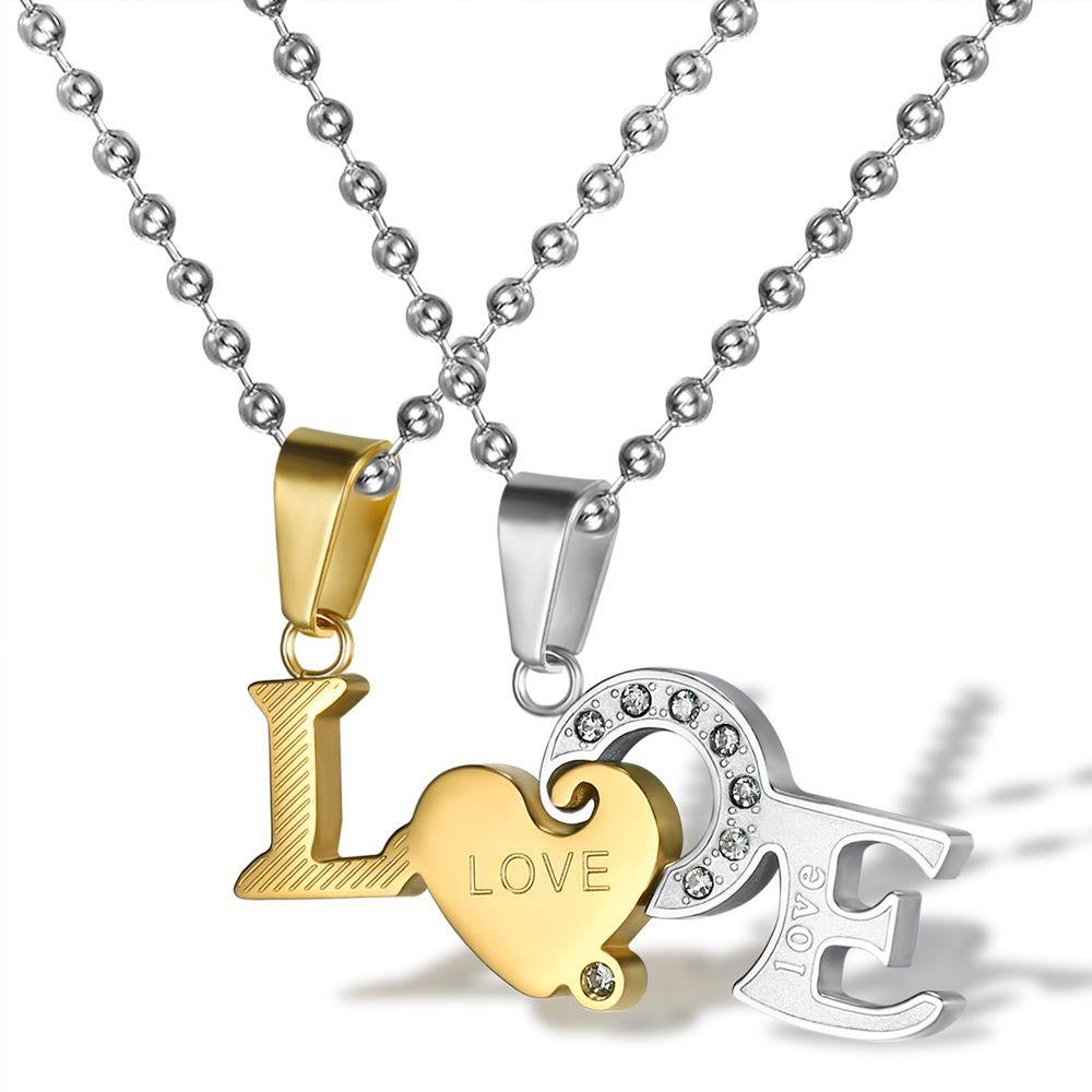 Gold Heart Necklace with diamonds bright look