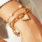 2 Piece Heart and Pearl Bracelet Set