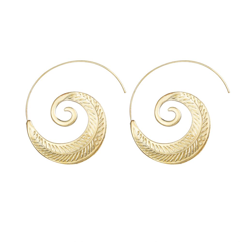 18K Gold Plated Spin Spiral Earrings