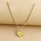Initial Letter Heart Pendant Necklace