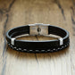 Glossy Stainless Steel Custom Leather Bracelets