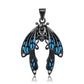 Original Design Blue Cicada Necklace S925 Sterling Silver Electroplated Black Gold Mixed With Dark Style Necklace