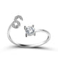 Adjustable 26 Initial Letter Ring For Women