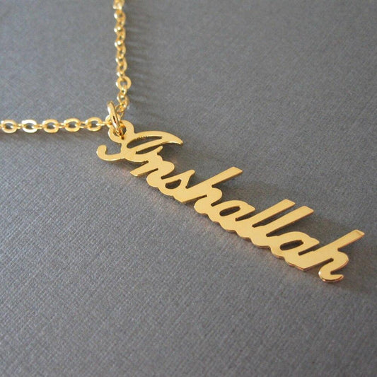 Simple Vertical Stainless Steel Pendant Necklace