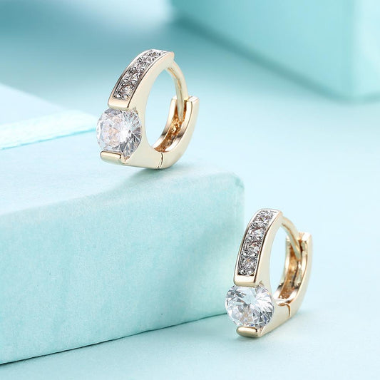 Mini  Circular Earrings in 14K Gold