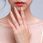 S925 Sterling Silver Light Luxury Simulation Diamond Heart-shaped Love Simple Wild Ring