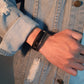 Glossy Stainless Steel Custom Leather Bracelets
