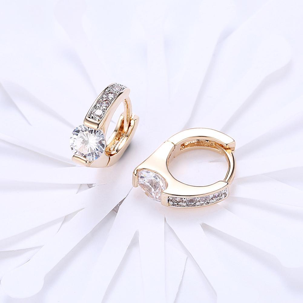 Mini  Circular Earrings in 14K Gold