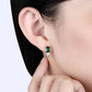 Simulated Emerald Twisted Leverback Earrings ITALY Made