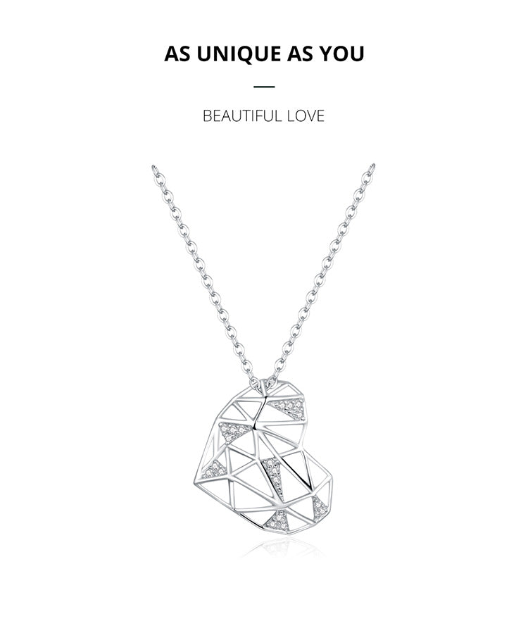 Sterling Silver 925 Heart Pendant Necklace for Women