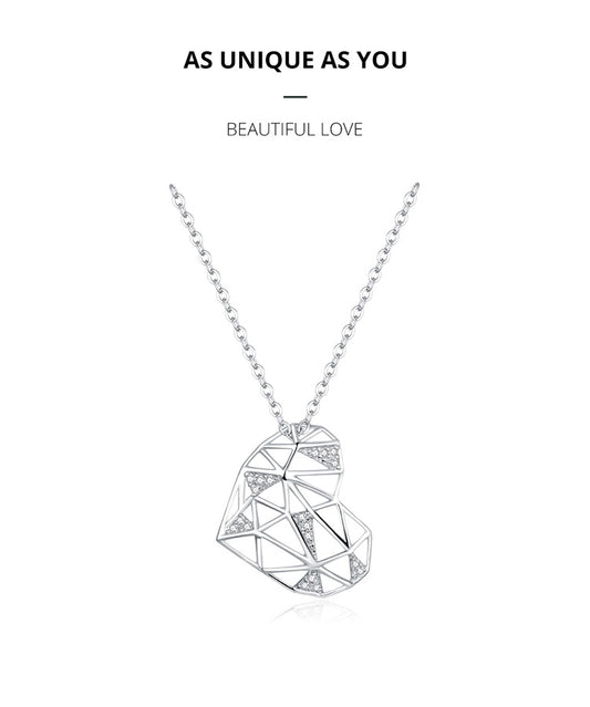 Sterling Silver 925 Heart Pendant Necklace for Women
