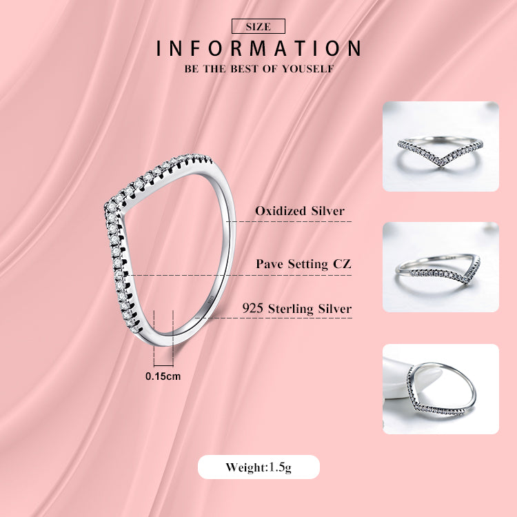 3 Style 925 Sterling Silver Clear CZ Stackable Simple Ring