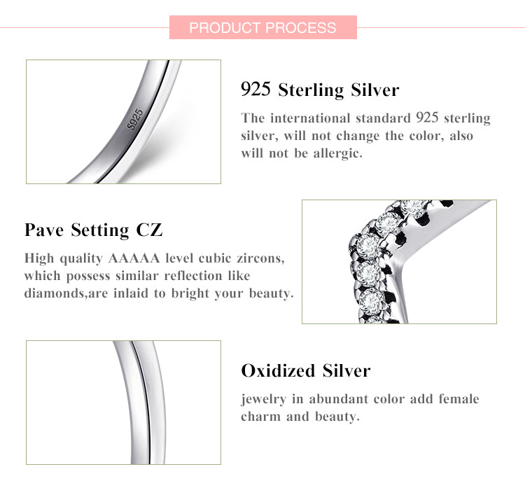 3 Style 925 Sterling Silver Clear CZ Stackable Simple Ring