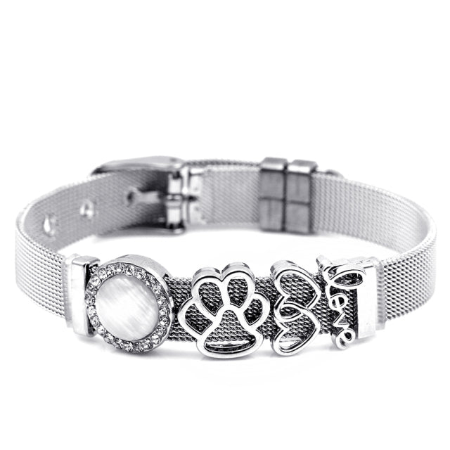 Stainless Steel Mesh Heart Bracelets