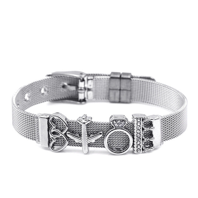 Stainless Steel Mesh Heart Bracelets