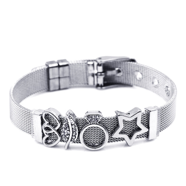 Stainless Steel Mesh Heart Bracelets