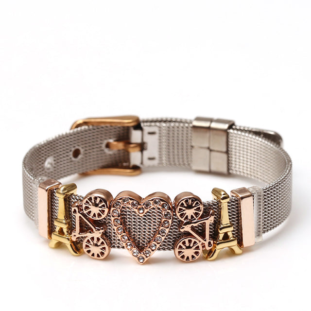 Stainless Steel Mesh Heart Bracelets