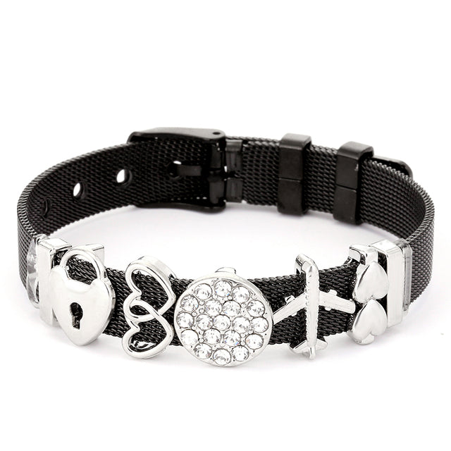 Stainless Steel Mesh Heart Bracelets