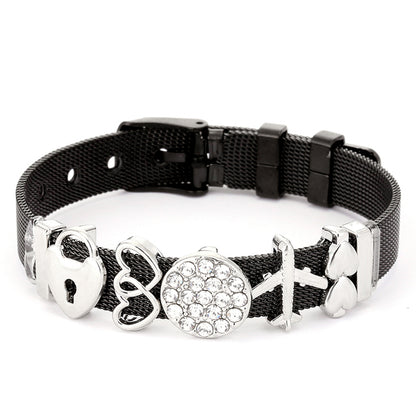 Stainless Steel Mesh Heart Bracelets