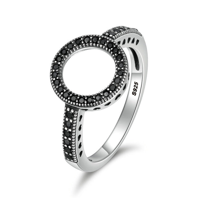 925 Sterling Silver Forever Clear CZ Round Rings