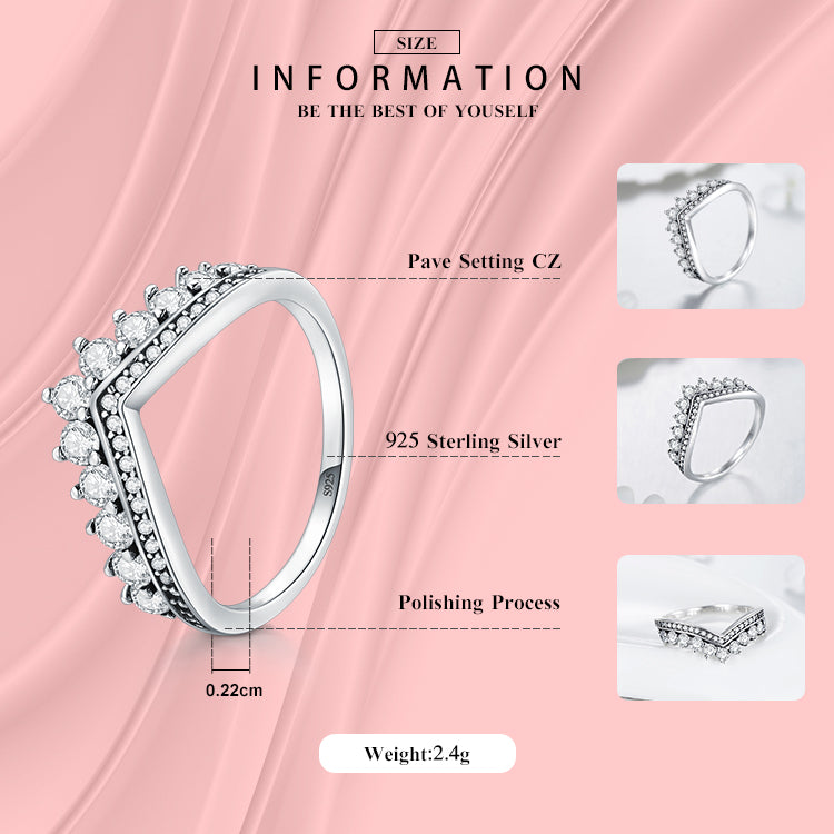 Sterling Zircon Crown Ring