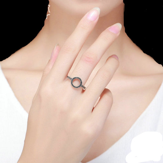 925 Sterling Silver Forever Clear CZ Round Rings