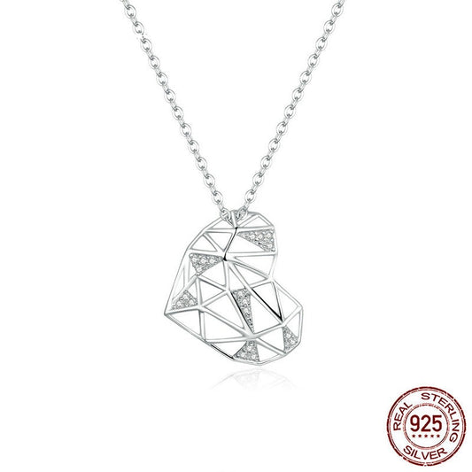 Sterling Silver 925 Heart Pendant Necklace for Women