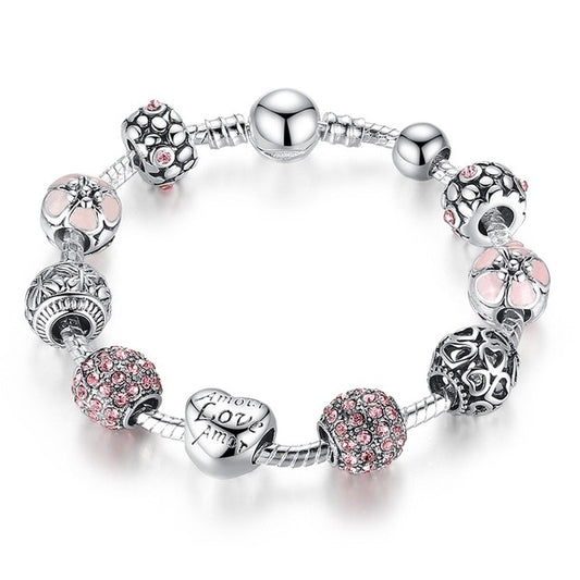 Multi-Design Silver Charm Bracelets