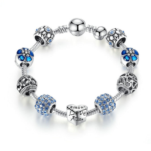 Multi-Design Silver Charm Bracelets