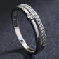 925 Sterling Silver Line Clear CZ Rings