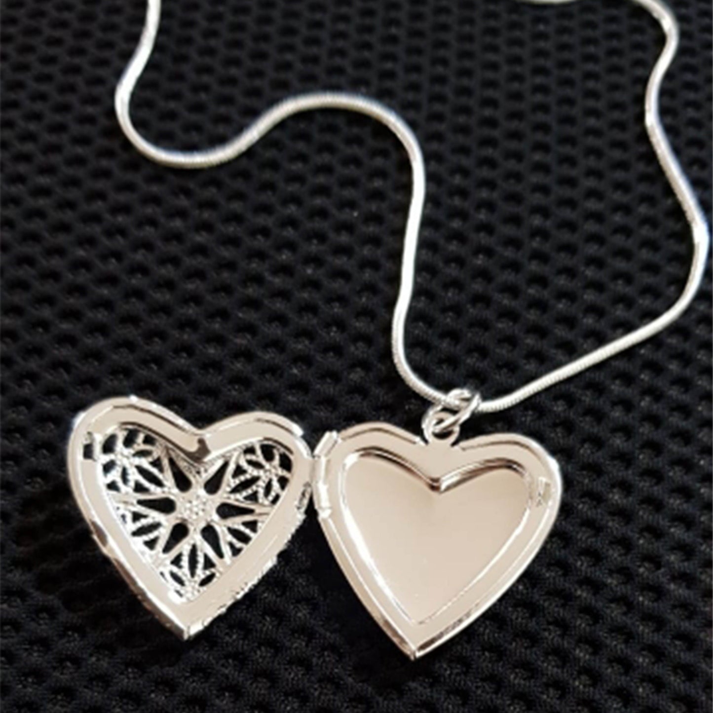Photo Frame Pendant Necklace Snake Chain
