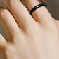 Casual Light Black White Ceramic Ring