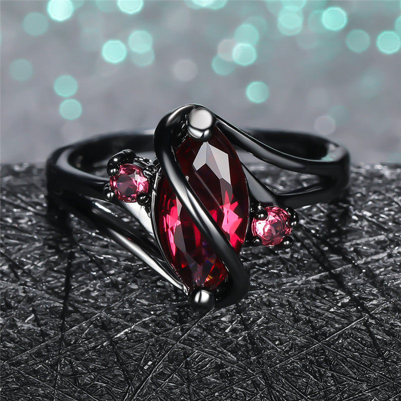 Charm Female Red Leaf Ring