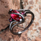 Charm Female Red Leaf Ring