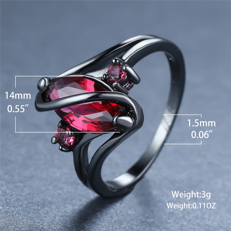 Charm Female Red Leaf Ring