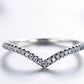 3 Style 925 Sterling Silver Clear CZ Stackable Simple Ring