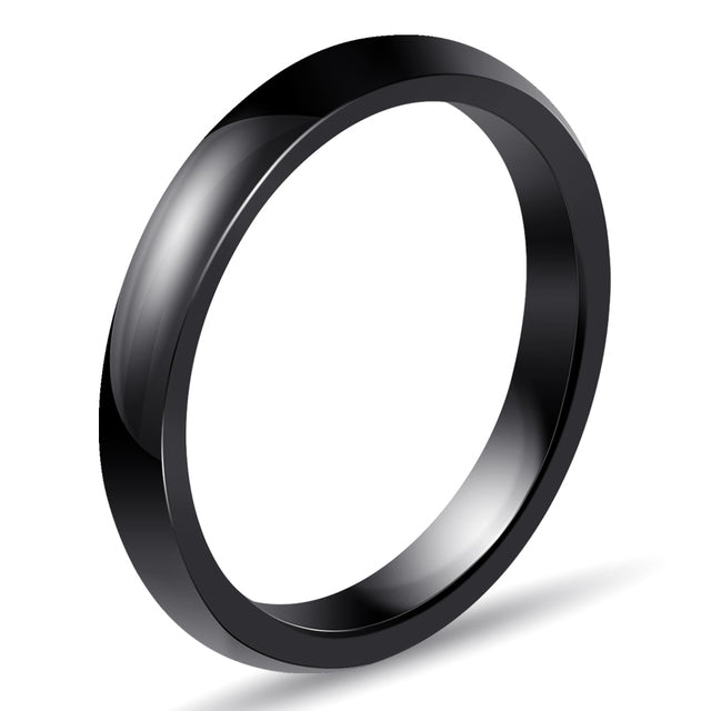 Casual Light Black White Ceramic Ring