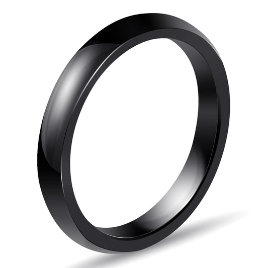 Casual Light Black White Ceramic Ring
