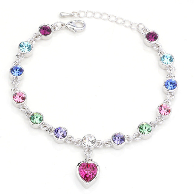 Multi-Color Stones Heart Shape Ring