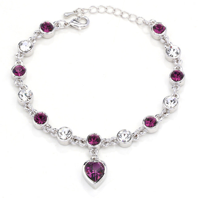 Multi-Color Stones Heart Shape Ring